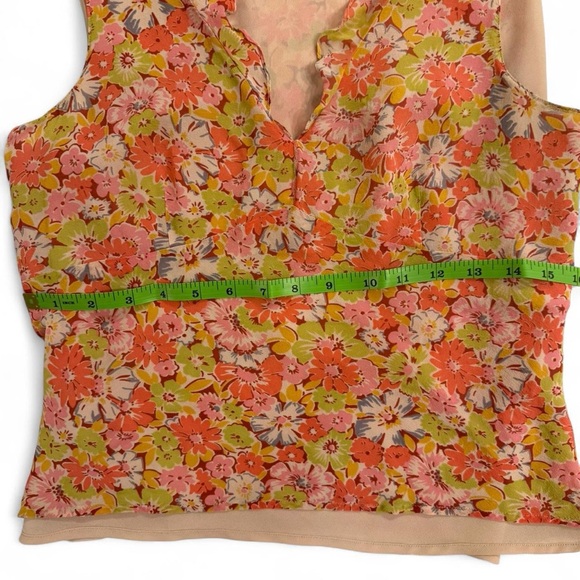 Ann Taylor Floral Ruffle Blouse - Pink and Orange - Picture 3 of 5